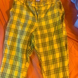 Hot topic yellow and black bottoms